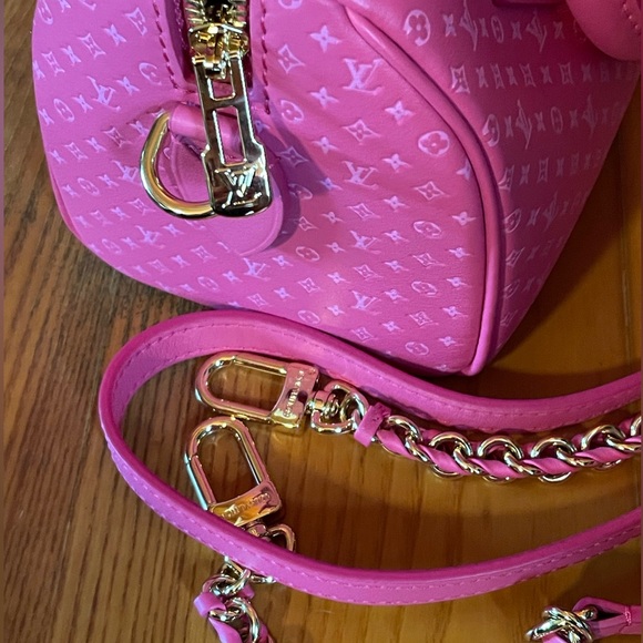 🩷 Louis Vuitton Speedy Bandouliere Nanogram 20 Rose EUC ONE OWNER - Picture 8 of 17